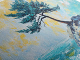 Windswept Pine Tree, Coastal Painting, Landscape Painting, Framed Canvas Print, Bedroom Art, Above Couch Art, Minimalist Art