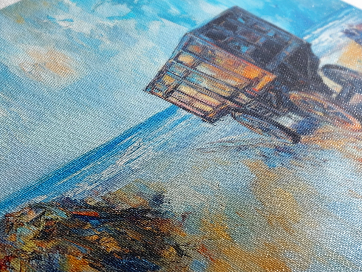 Rustic Wagon, coastal landscape art, framed canvas print, vintage horse art, farmhouse art, extra wide art, panoramic painting