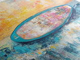 Coastal wall art, surf wall art, framed canvas print, extra wide art, nautical decor, vibrant painting, panoramic art, tropical art
