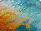 Water Reflection, Abstract Seascape, Nautical Wall Art, Coastal Painting, Horizontal Wall Art, Canvas Print, Extra Wide Art