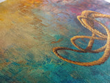 Abstract Rope, warm tones, infinity knot, rustic decor, textured art, extra wide art, Framed Canvas Print, nautical painting