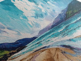 Seascape Painting, coastal landscape art, beach house decor, Ireland painting, blue and green wall art, panoramic art, canvas print