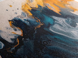 Abstract Ocean, Framed Canvas Print, coastal wall art, wabi sabi wall art, extra wide painting, contemporary abstract