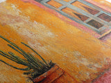 Mexican Window, Canvas Print, southwest wall art, warm color painting, extra wide painting, vibrant art, farmhouse art