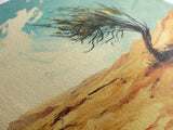 Windblown Tree, Desert Landscape, Southwest Wall Art, Canvas Print, Moody Art, Rustic Wall Art, Wabi Sabi Art, Panoramic Art