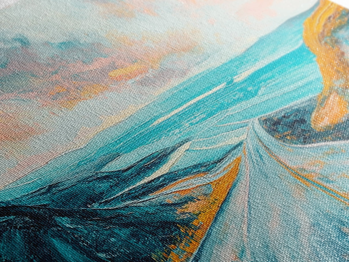Open Road, Ocean View Highway, Coastal Landscape, Nautical Painting, Lake Tahoe Art, Panoramic Art, Canvas Print, Horizontal Art
