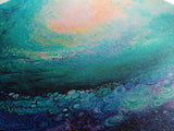 Ocean Wave, surf wall art, nautical decor, abstract seascape, beach house painting, blue and green wall art, framed canvas print