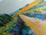 Vineyard Path, Tuscany painting, landscape painting, farmhouse art, rustic decor, above couch art, framed canvas print, wall art