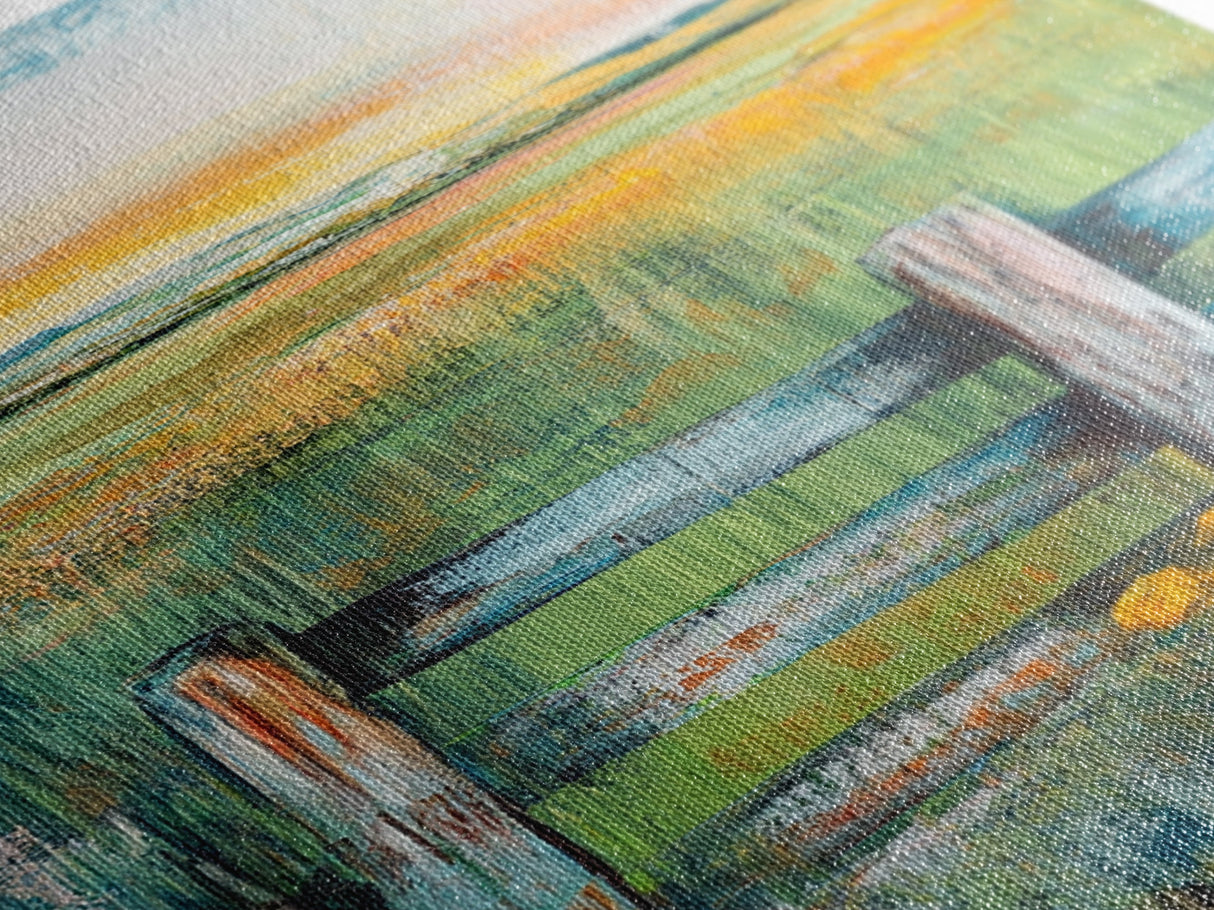 Field Sunset, wildflower painting, landscape painting, rustic wall art, nature wall art, bedroom art, framed canvas print, home decor