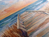 Coastal Sunset, Beach Boardwalk, Seascape Painting, Nautical Wall Art, Coastal Decor, Living Room Art, Canvas Print, Gift Idea