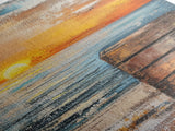 Sunset Over Ocean Canvas Print | Serene Seascape Painting | Coastal Home Decor | Beach House Wall Art | Nautical Artwork