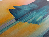 Sunset Cliff, Coastal Landscape Art, Seascape Painting, Ocean Wall Art, Living Room Art, Above Sofa Art, Framed Canvas Print