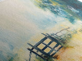 Country Gate Painting Rustic Farmhouse Landscape Art Tranquil Field Wall Decor Cozy Pastoral Artwork Entryway