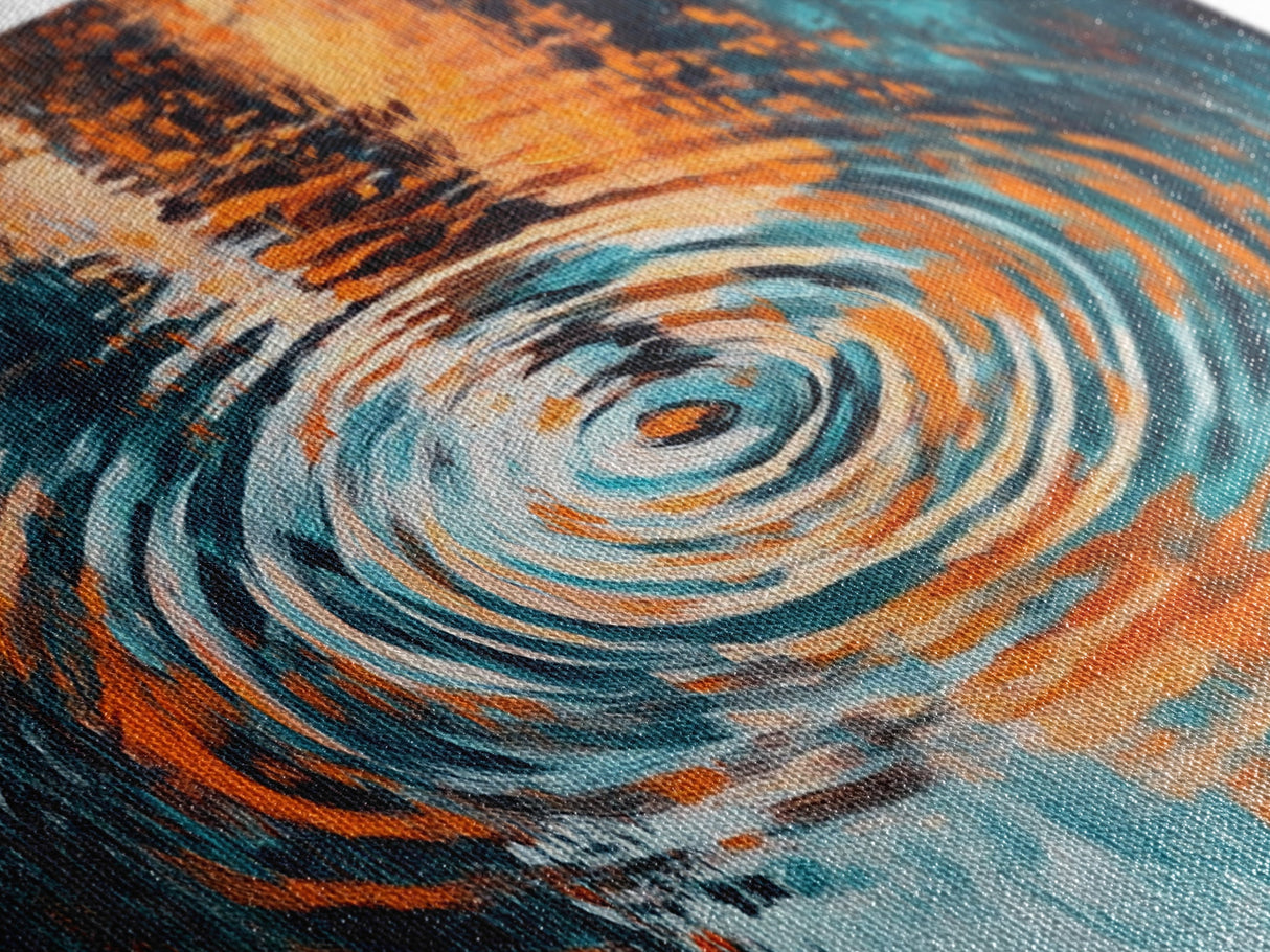 Ripple Effect Painting Abstract Water Reflection Wall Art Tranquil Zen Artwork Fluid Modern Decor Office Canvas Print