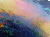 Vibrant Sunset River Framed Canvas Print, Colorful Nature Art, Dreamy Landscape Painting, Living Room Wall Art, Boho Sunset Decor