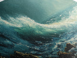 Dark Ocean Wave Canvas Print Dramatic Seascape Art, Coastal Wall Art, Stormy Water Painting, Nautical Home Decor, Large Wall Art