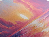 Pink Sunset, Romantic Ocean Painting, Vibrant Seascape Wall Art, Coastal Home Decor, Canvas Print, Dreamy Sky, Bedroom Artwork