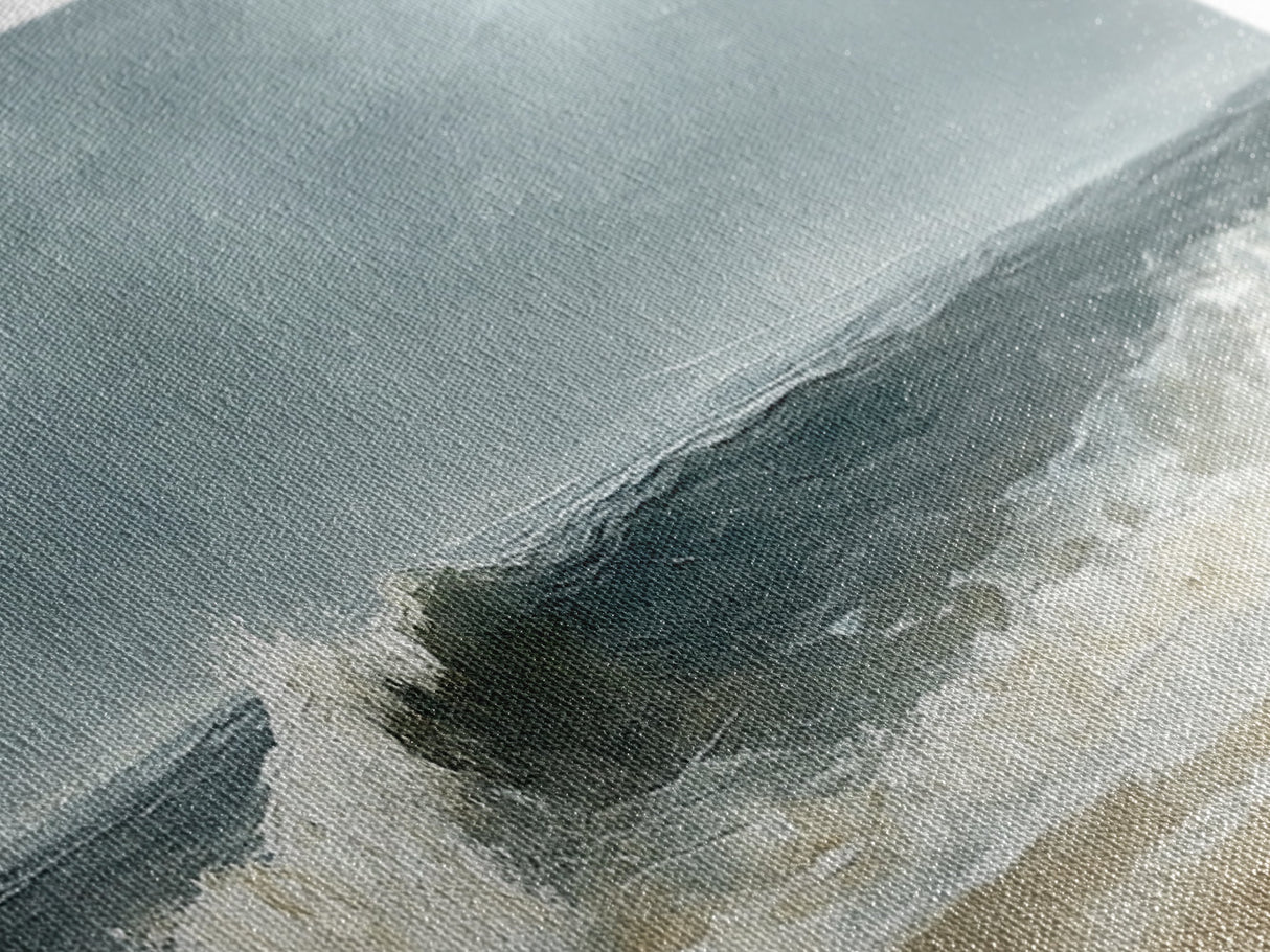 Stormy, Waves, Ocean, Moody, Canvas Print, Coastal Art, Nautical Wall Decor, Living Room Artwork, Dark Beach Painting