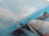 Ocean Pier, Blue Coastal Art, Nautical Wall Decor, Beach House Art, Living Room Wall Art, Seascape Painting, Canvas Print