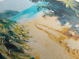 Tropical Beach Path, Palm Tree Art, Ocean Painting, Coastal Wall Decor, Relaxing Retreat Art, Home Print, Framed Canvas Print