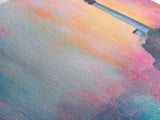 Lighthouse Sunset Canvas Print Nautical Wall Art, Vibrant Coastal Painting, Pink and Blue Seascape, Bedroom Decor