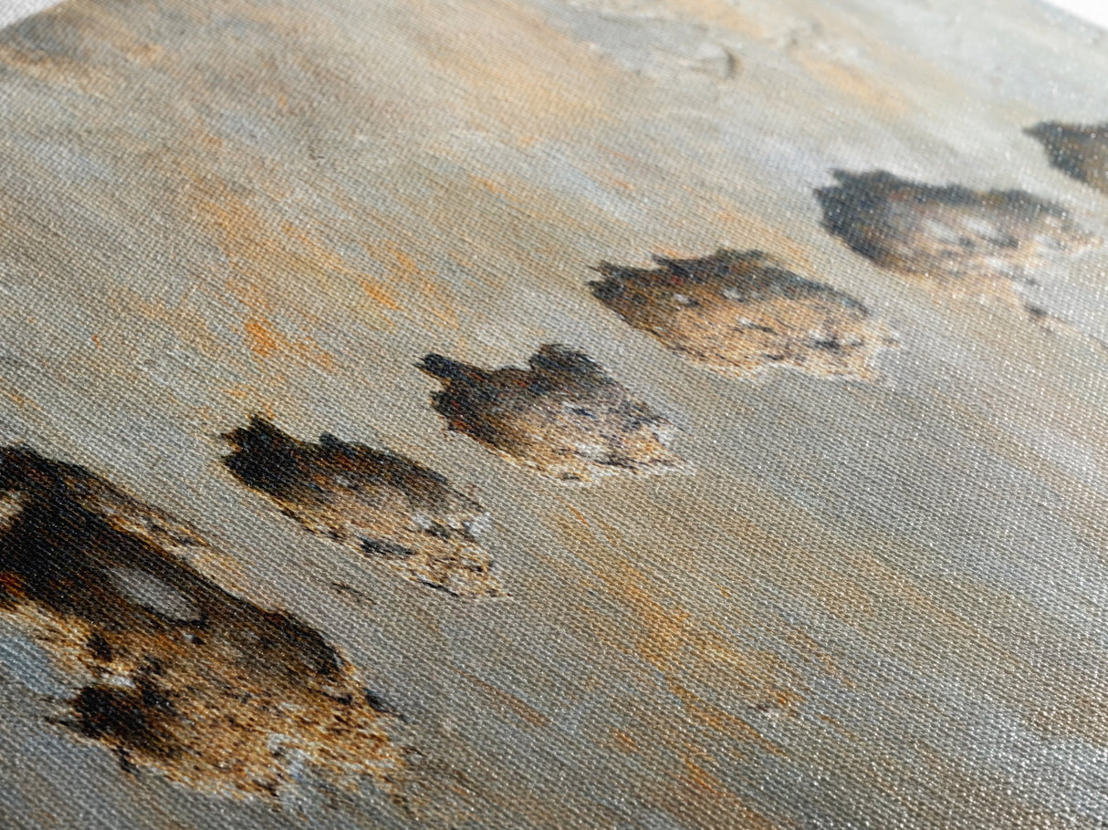 Rustic Fossil Texture Framed Canvas Print Earthy Neutral Wall Art, Modern Abstract Rock Art, Unique Office or Living Room Decor