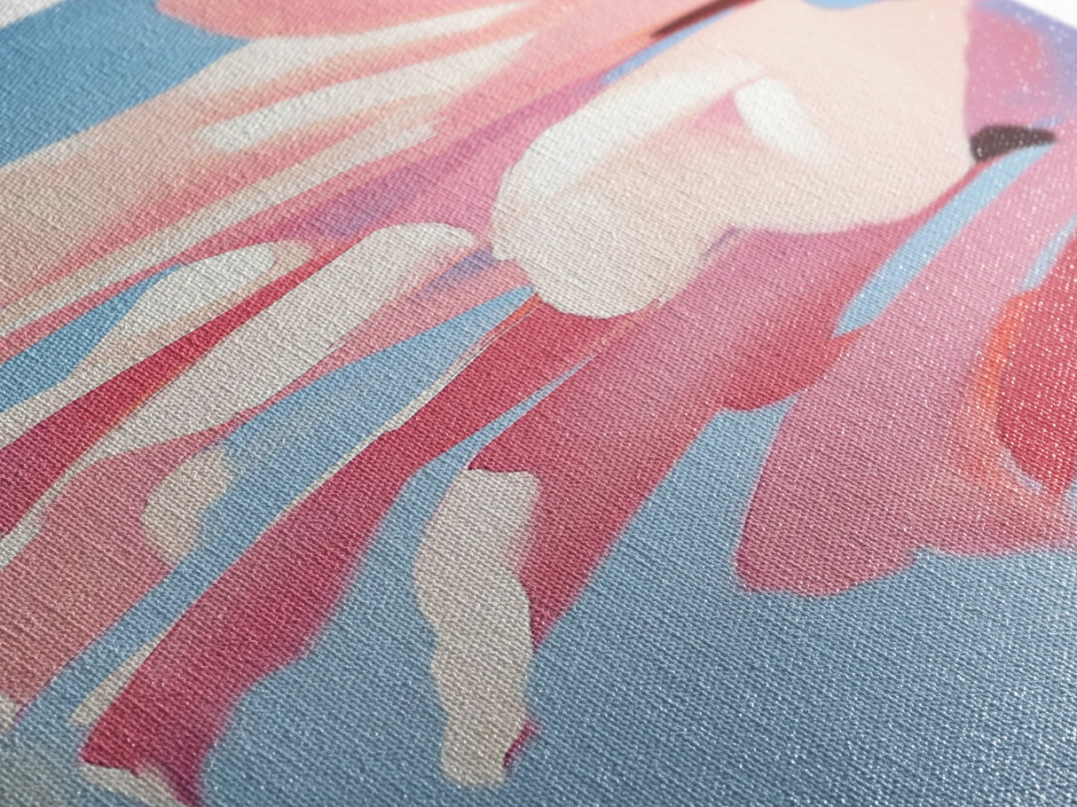 Floral, Pink Petals, Botanical, Nature Wall Art, Bedroom Wall Decor, Feminine Aesthetic, Modern Flower Painting, Canvas Print