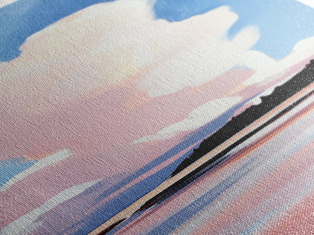Sunset Clouds, Dreamy Sky, Soft Pastel, Aesthetic Landscape, Minimalist Art, Calm Atmosphere, Living Room, Canvas Print