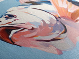 Pink Fish, Ocean Art, Coastal Aesthetic, Nautical Wall Art, Beach House Decor, Sea Life Painting, Living Room Wall Art, Canvas Print