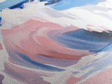 Pink Ocean, Abstract, Canvas Print, Coastal abstract painting, soft pastel waves, modern beach decor, minimalist seascape, tranquil water art