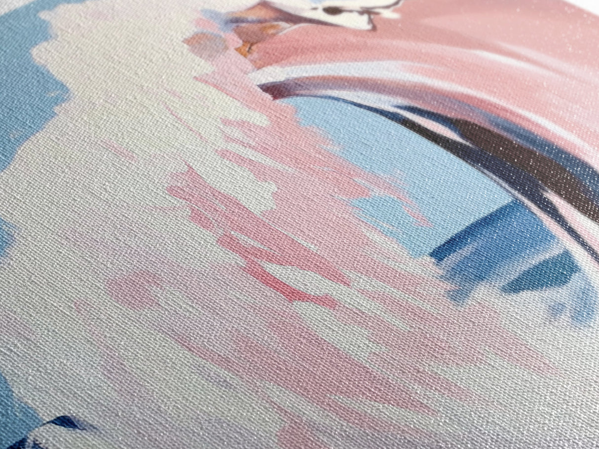 Ocean Wave, Surreal, Pink, Canvas Print, Coastal Wall Art, Dreamy Seascape, Beach House Decor, Modern Minimalist Painting, Unique