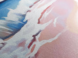 Pink Waves, Ocean Painting, Coastal Home Decor, Beach Wall Art, Summer Aesthetic, Minimalist Seascape, Canvas Print, Nautical Theme