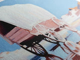 Covered Wagon, Western Art, Pioneer Print, Rustic Decor, Framed Canvas Print, Living Room Wall Art, Boho Farmhouse Style
