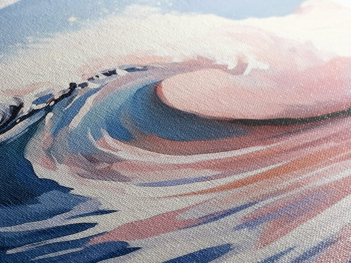 Surf Wave Print, Dynamic Ocean Art, Abstract Beach Painting, Framed Canvas Print, Coastal Home Decor, Nautical Aesthetic, Living Room Art