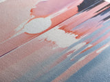 Ocean Sunset, Abstract Seascape Art, Framed Canvas Print, Beach House Wall Art, Modern Coastal Decor, Pink Sky Painting, Bedroom Artwork