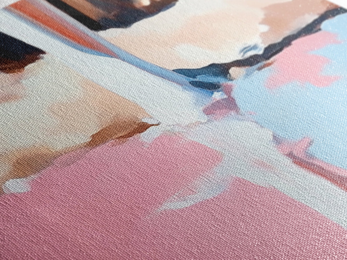 Pink Reflection, Abstract Art, Feminine Aesthetic, Soft Pastel Painting, Canvas Print, Minimalist Wall Art, Bedroom Wall Decor