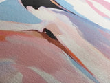Soaring Seabird Art, Coastal Bird Print, Minimalist Wildlife Art, Pastel Sky Painting, Large Canvas Print, Beach House Decor, Bedroom Art