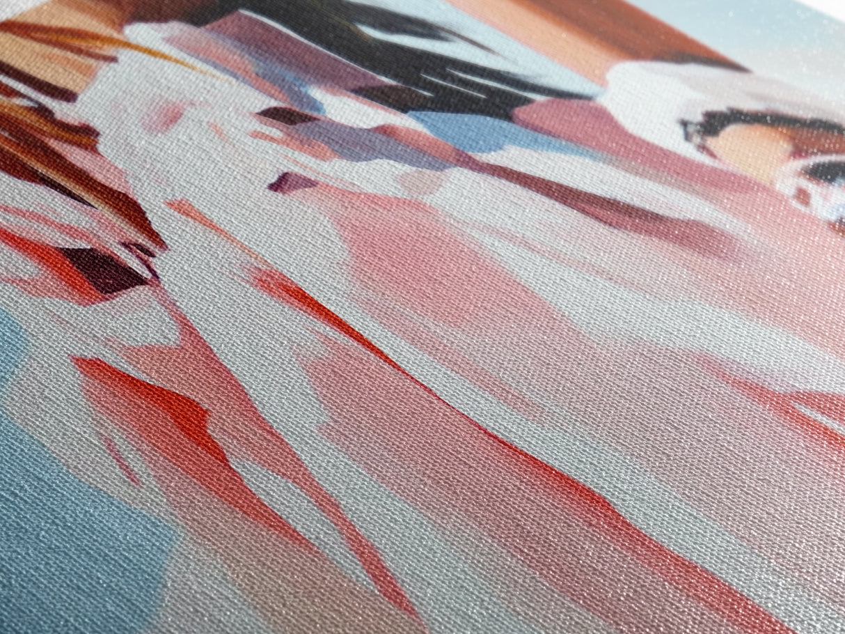 Boho Fashion Art, Flowing Dress Print, Pastel Aesthetic Painting, Minimalist Chic Decor, Large Canvas Print, Bedroom Wall Art