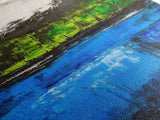 Forest Reflection, Abstract Lake Scene, Blue Green Water Art, Serene Nature Aesthetic, Unique Home Accent, Canvas Print