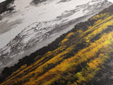 Snowy Peaks, Fall Meadow, Framed Canvas Print, Rustic Landscape Art, Mountain Decor, Cozy Cabin Art, Nature Art, Dining Room Decor