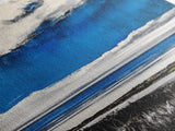 Coastal Path Painting, Modern Beach Landscape, Blue Sky and Ocean Art, Contemporary Home Decor, Living Room Wall Art, Canvas Print