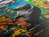 Underwater Sea Otter Art, Vibrant Ocean Life Painting, Animal Wall Decor, Unique Coastal Home Art, Beach House Decor, Canvas Print