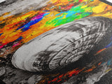 Colorful Shell, Abstract Art, Bold Texture, Canvas Print, Coastal Wall Art, Boho Beach Decor, Eclectic Home Art, Vibrant Nature Painting