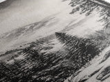 Snowfall Forest, Framed Canvas Print, Winter Scene, Nature Lover Gift, Minimalist Home Decor, Monochrome Art, Living Room Artwork