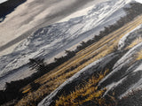 Snowy Mountains, Dramatic Sky, Wilderness Scene, Framed Canvas Print, Rustic Wall Art, Cabin Decor, Nature Inspired Artwork