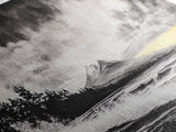 Stormy Ocean, Mountain View, Dramatic Landscape, Coastal Art, Black and White, Framed Canvas Print, Modern Wall Art, Office Decor
