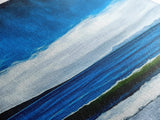 Blue Horizon, Minimalist Seascape Art, Framed Canvas Print, Ocean Wall Decor, Contemporary Coastal Painting, Modern Living Room Art