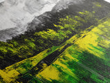 Vibrant Hills, Greenery Landscape, Abstract Painting, Canvas Print, Modern Wall Art, Eclectic Home Decor, Bold Color Palette, Unique Art