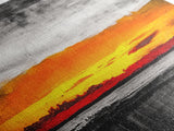 Fiery Sunset, Dramatic Sky, Abstract Landscape, Bold Colors, Modern Expressionism, Vibrant Wall Decor, Warm Tones, Framed Canvas Print