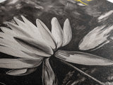 Lotus Flower, Black and White Botanical Art, Zen Wall Decor, Nature Painting, Minimalist Canvas Print, Bedroom Meditation Art